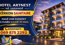 Hotel ArtNest në Sarandë kërkon të punësojë Sanitare Hotel ArtNest në lagjen nr. 1, pranë supermarket Yes (cash&carry), kërkon të punësojë Sanitare