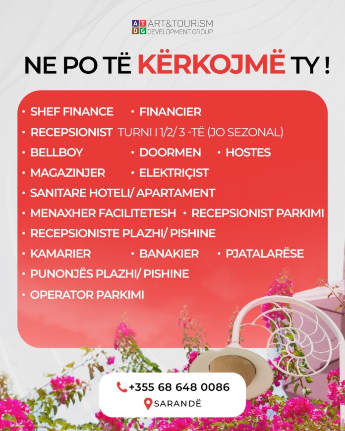Bougainville Bay & Spa në Sarandë kërkon staf për pozicionet e mëposhtme