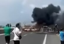 Automjeti merr flakë pas goditjes nga kamioni, humbin jetën 3 shqiptarë – VIDEO Automjeti merr flakë pas goditjes nga kamioni, humbin jetën 3 shqiptarë