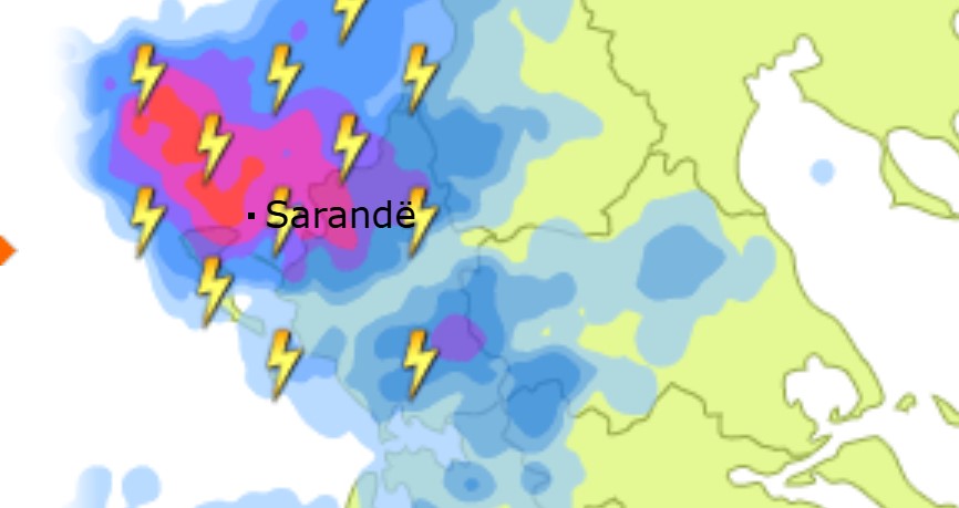 Saranda pritet të përfshihet nga reshje