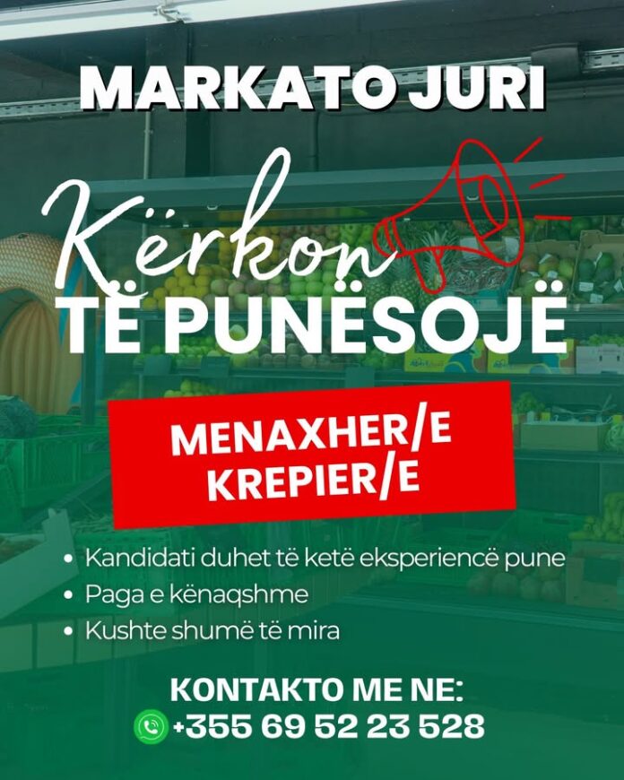 markato juri MARKATO JURI në Sarandë kërkon Menaxher/e dhe Krepier/e