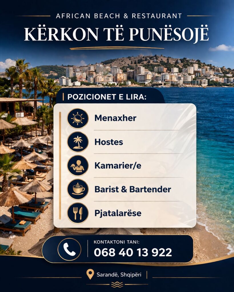African Beach & Restaurant në Sarandë kërkon të punësojë staf për sezonin