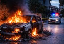 Digjet një automjet në orët e para të mëngjesit, Policia në kërkim të autorëve Sarandë/ Digjet një automjet në orët e para të mëngjesit në lagjen nr. 4, Policia në kërkim të autorëve