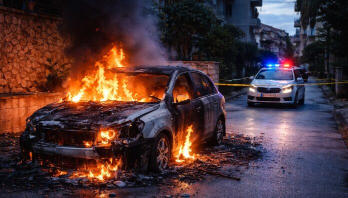 Digjet një automjet në orët e para të mëngjesit në Sarandë Sarandë/ Digjet një automjet në orët e para të mëngjesit në lagjen nr. 4, Policia në kërkim të autorëve