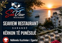 Seaview Restaurant në Sarandë kërkon staf. Nuk ofrohet akomodim Seaview Restaurant në Sarandë kërkon të punësojë staf Pozicionet e lira janë: - Ndihmës kuzhinier/zgarist - Kamarier/e (me njohuri të gjuhës angleze) - Pjatalarëse