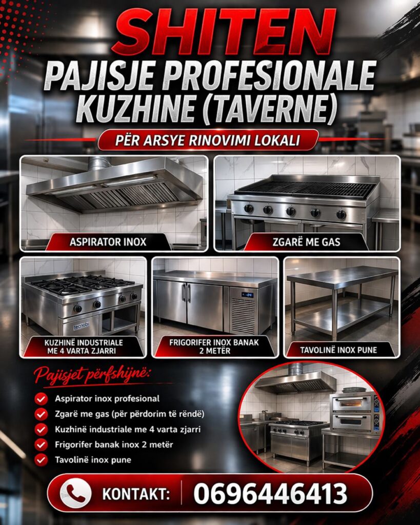 Shiten pajisje profesionale kuzhine në Sarandë për arsye rinovimi