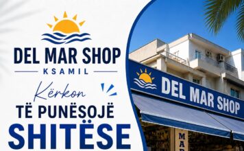 Del Mar Shop nรซ Ksamilย kรซrkonย tรซย punรซsojรซ Shitรซse. Orari 16:00 – 24:00 Del Mar Shop nรซ Ksamilย kรซrkonย tรซย punรซsojรซ Shitรซse