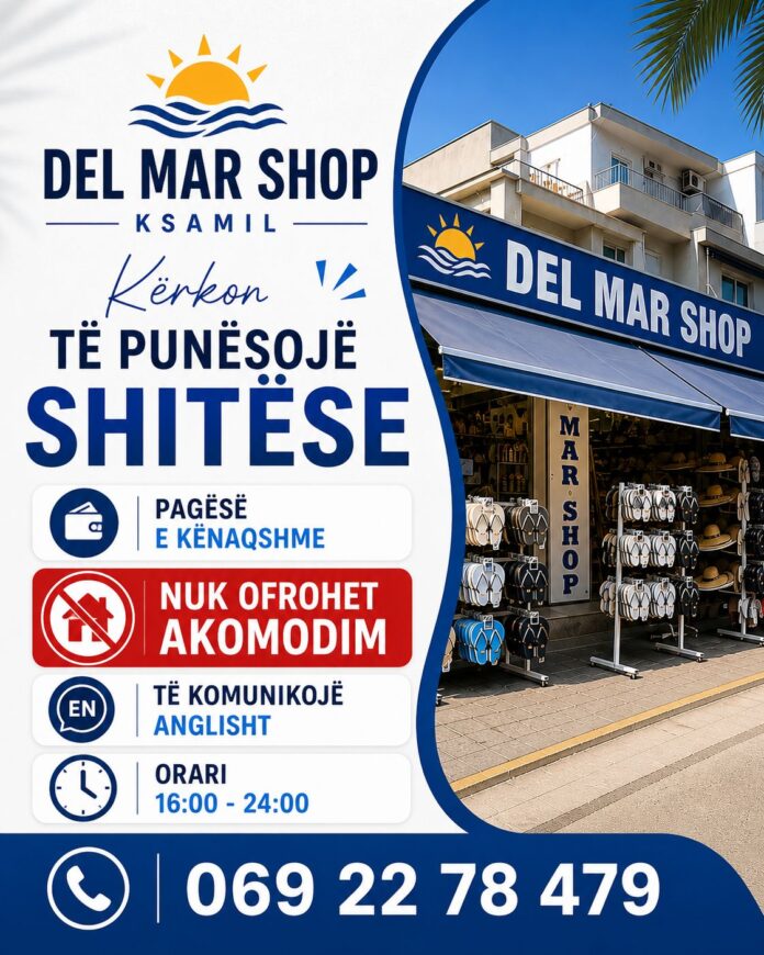 Del Mar Shop në Ksamil kërkon të punësojë Shitëse