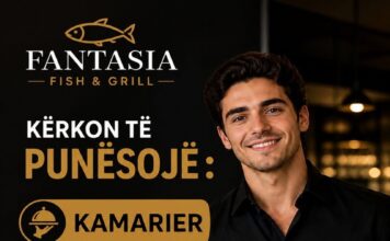 Restorant Fantasia Fish & Grill nรซ Sarandรซ kรซrkon Kamarier. Ofrohet akomodim Restorant Fantasia Fish & Grill nรซ Sarandรซ kรซrkon Kamarier. Ofrohet akomodim