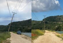 OSHEE riparon shtyllën pranë Kanalit të Vivarit pas publikimit në Saranda Web OSHEE riparon shtyllën pranë Kanalit të Vivarit pas publikimit në Saranda Web