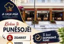 A Casa Mia Ristorante Pizzeria në Sarandë kërkon të zgjerojë stafin A Casa Mia Ristorante Pizzeria në Sarandë zgjeron stafin dhe kërkon: Zgarist Ndihmës Kuzhinier/e Sallatier/e Kamarier/e