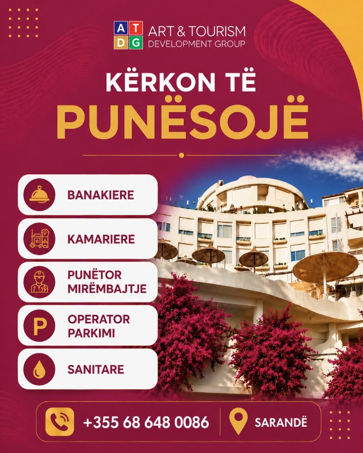 Art & Tourism Development Group zgjeron ekipin dhe kërkon të punësojë staf për këto pozicione