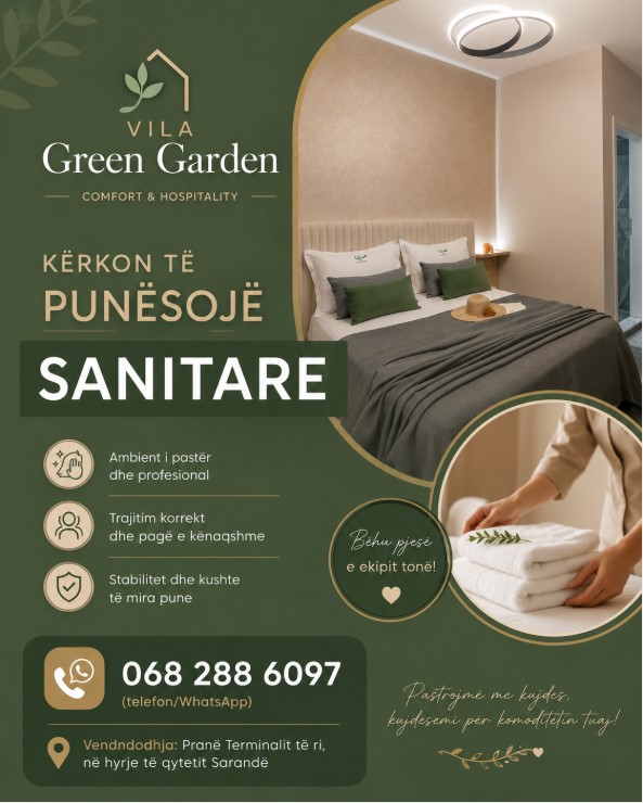 Vila Green Garden në Sarandë Punonjëse Sanitare