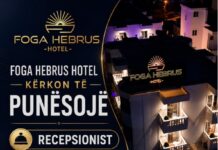 FOGA HEBRUS Hotel në Ksamil kërkon Recepsionist, Sanitare dhe Barist. Ofrohet akomodim FOGA HEBRUS Hotel në Ksamil po zgjeron stafin dhe kërkon të punësojë Recepsionist Sanitare Barist