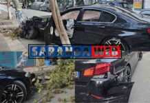 Aksident në Sarandë/ Automjeti humb kontrollin, përplaset me kazanët dhe ndalet nga dy pemë Aksident në Sarandë/ Automjeti humb kontrollin në rrugën “Onhezmi”, përplaset me kazanët dhe dy pemë