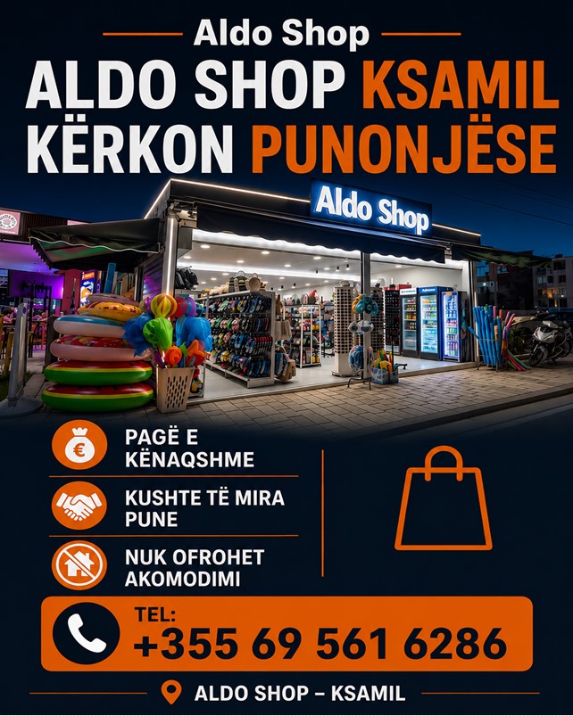 Aldo Shop, dyqan me aksesorë plazhi në Ksamil