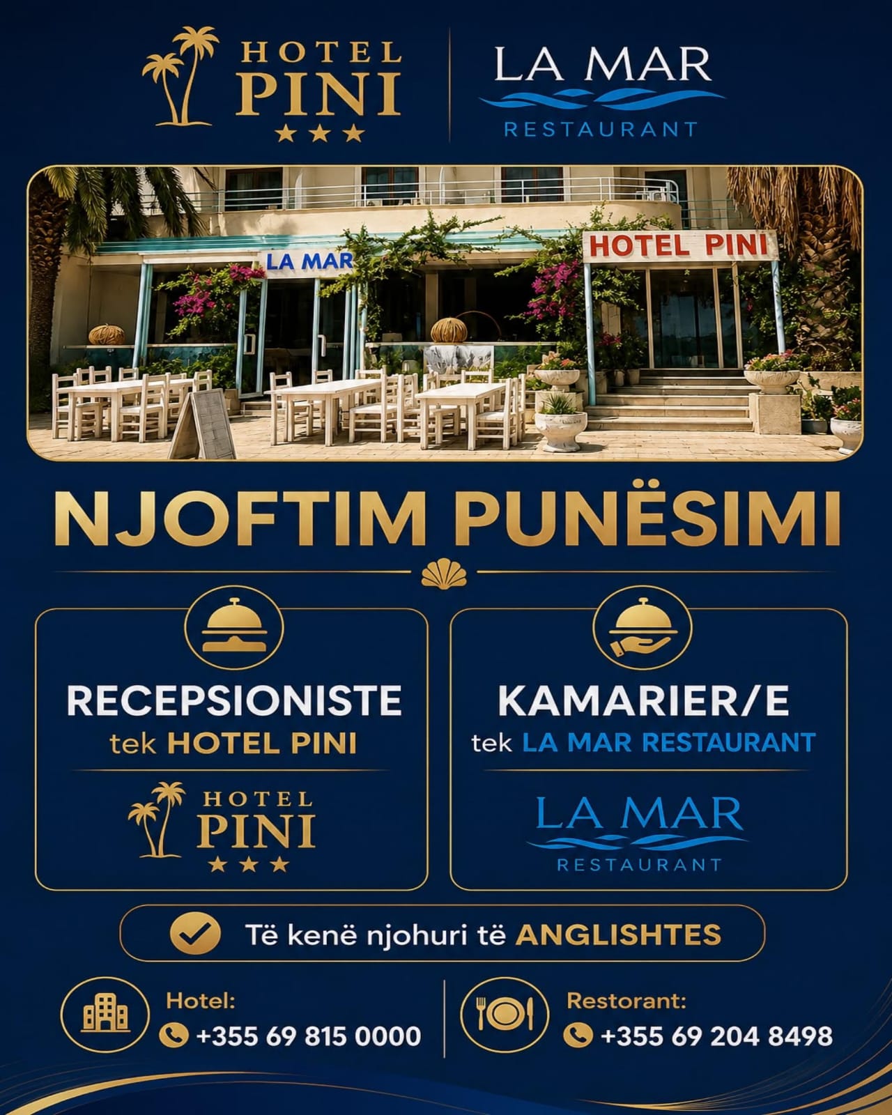 Hotel PINI dhe La Mar Restaurant në Shëtitoren e Sarandës