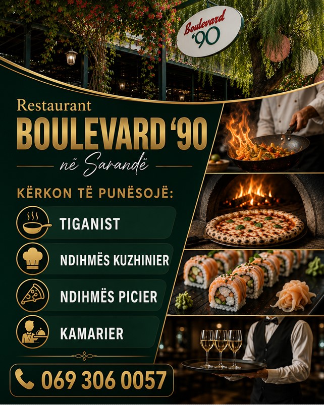 Restaurant Boulevard '90 në Sarandë zgjeron stafin