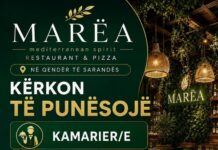 Restorant ‘MAREA’ në Sarandë kërkon Kamarier, Ndihmës Kamarier dhe Sanitare Restorant ‘Marea’ në bulevardin e Sarandës